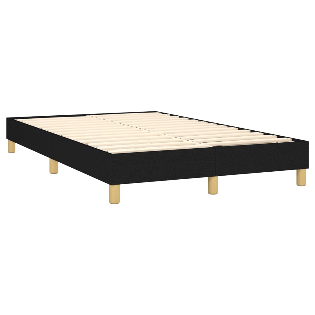 vidaXL Κρεβάτι Boxspring με Στρώμα & LED Μαύρο 120x200 εκ. Υφασμάτινο