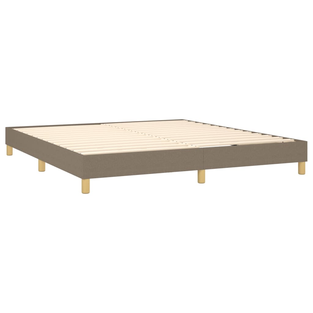 vidaXL Κρεβάτι Boxspring με Στρώμα & LED Taupe 180x200 εκ. Υφασμάτινο