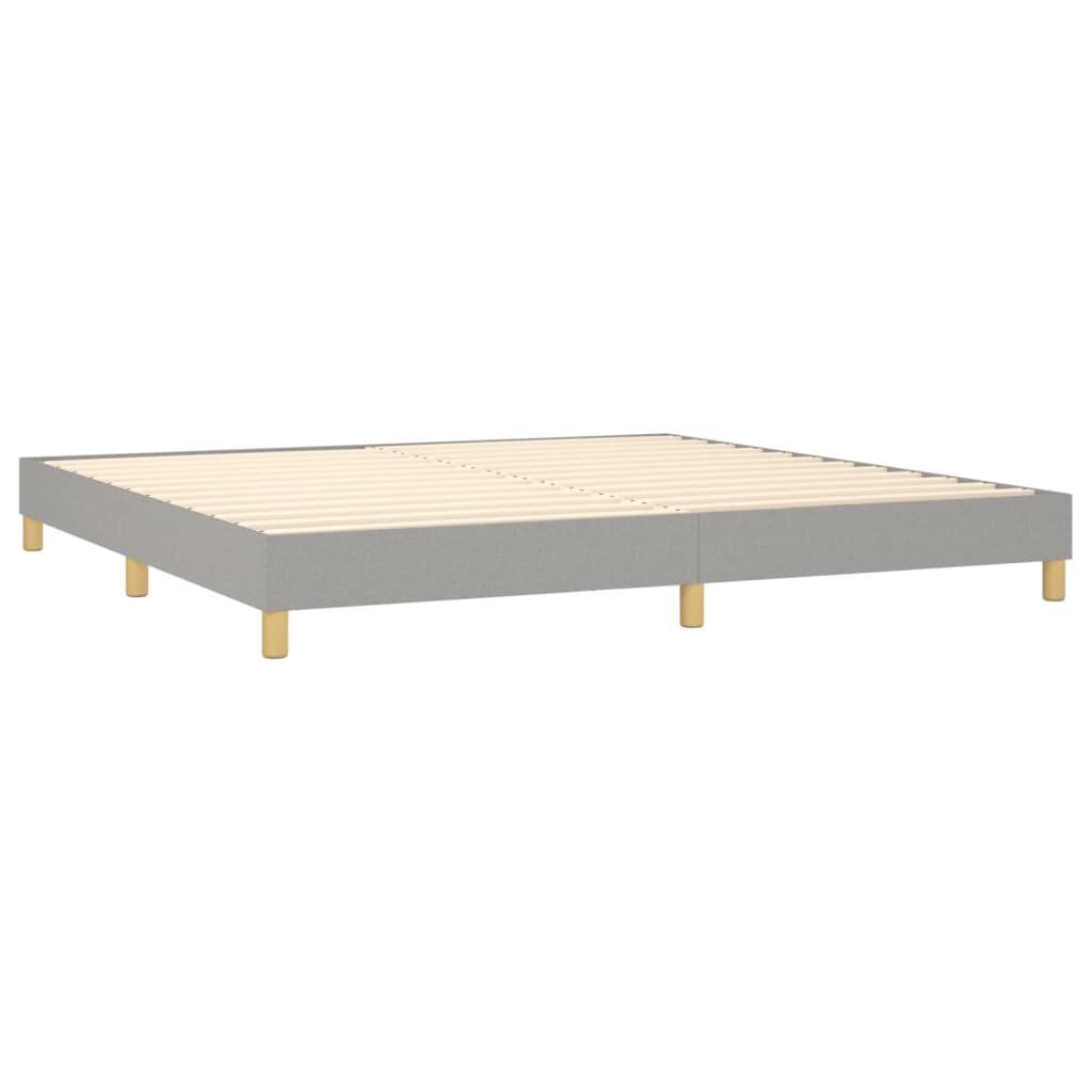 vidaXL Κρεβάτι Boxspring με Στρώμα & LED Αν.Γκρι 200x200εκ. Υφασμάτινο