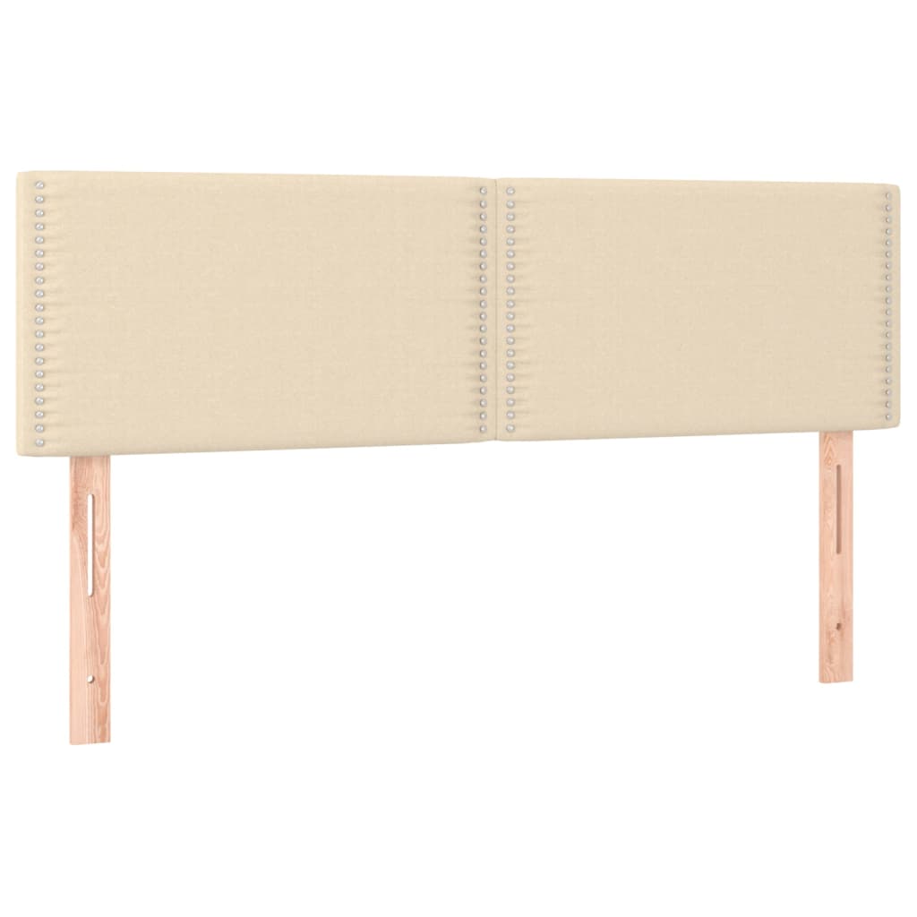 vidaXL Κρεβάτι Boxspring με Στρώμα & LED Κρεμ 140x200 εκ. Υφασμάτινο
