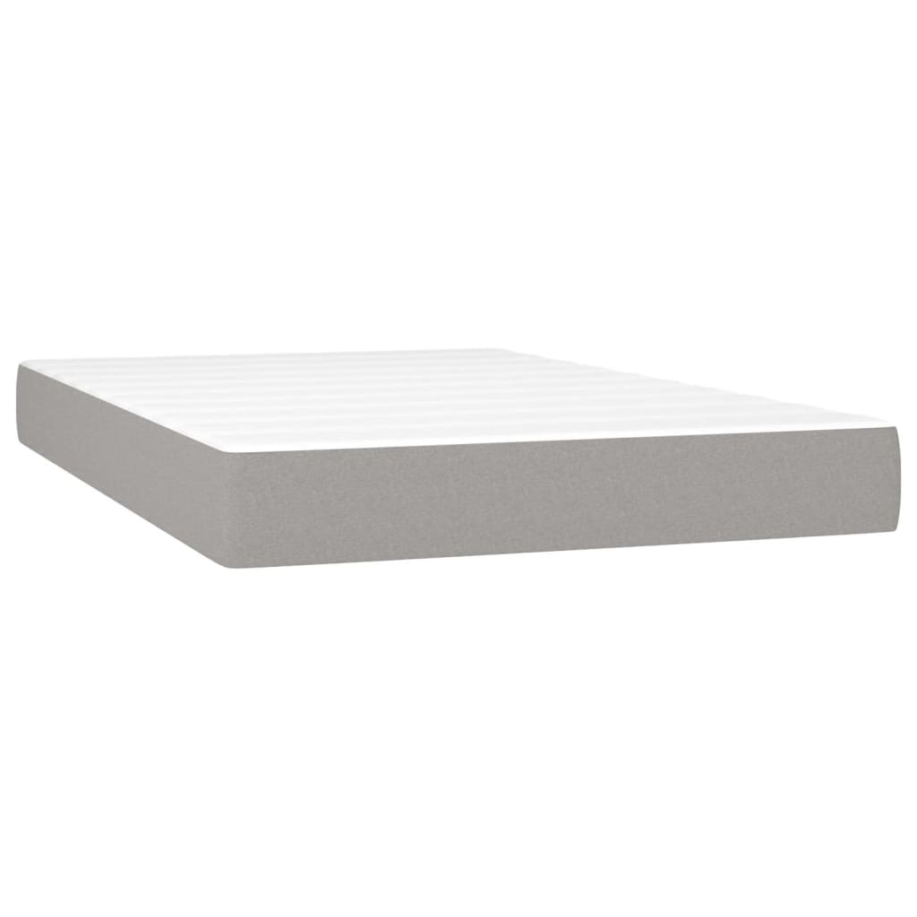 vidaXL Κρεβάτι Boxspring με Στρώμα & LED Αν.Γκρι 120x200 εκ Υφασμάτινο