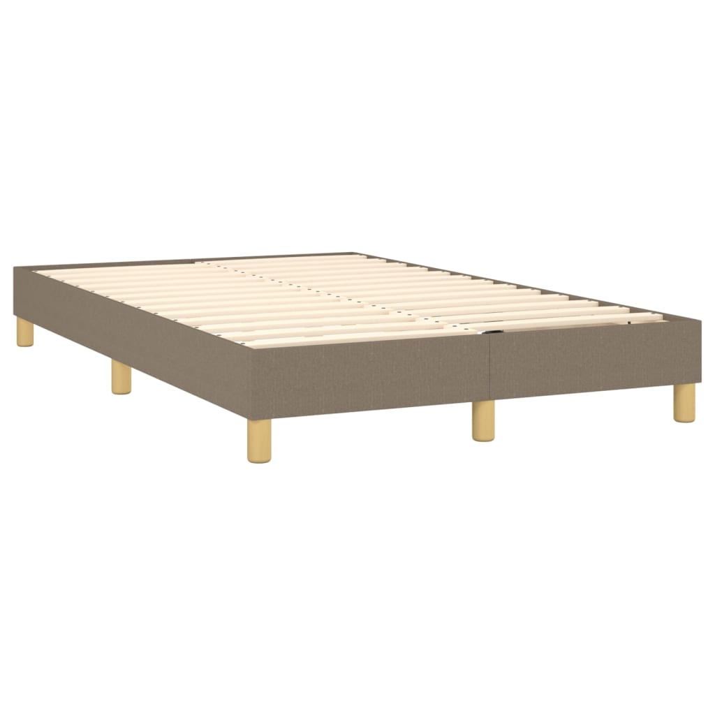vidaXL Κρεβάτι Boxspring με Στρώμα & LED Taupe 120x200 εκ. Υφασμάτινο