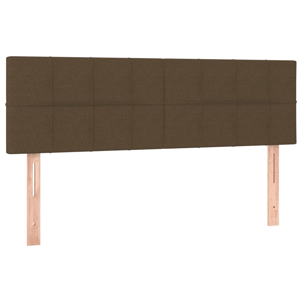 vidaXL Κρεβάτι Boxspring με Στρώμα & LED Σκ.Καφέ 140x190 εκ Υφασμάτινο