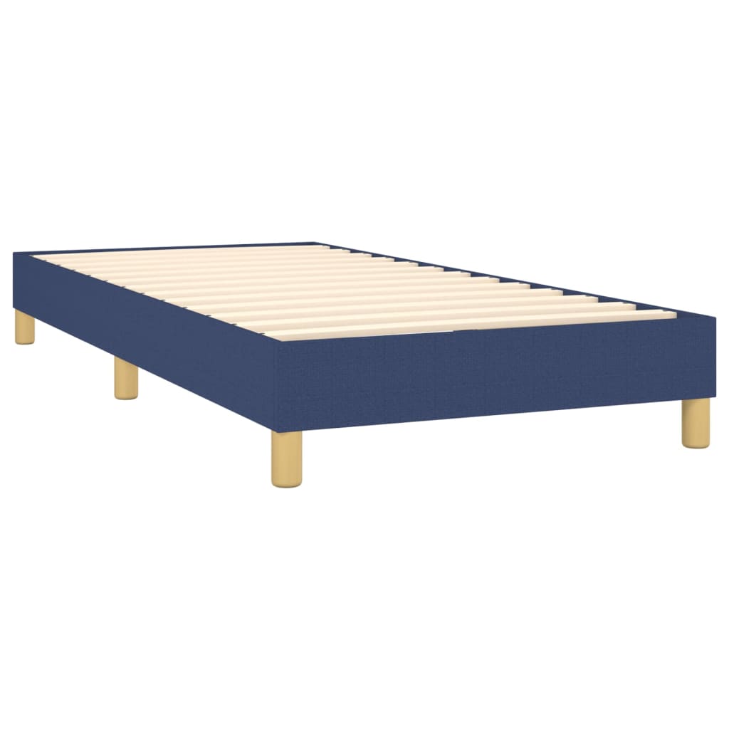 vidaXL Κρεβάτι Boxspring με Στρώμα & LED Μπλε 90x200 εκ. Υφασμάτινο