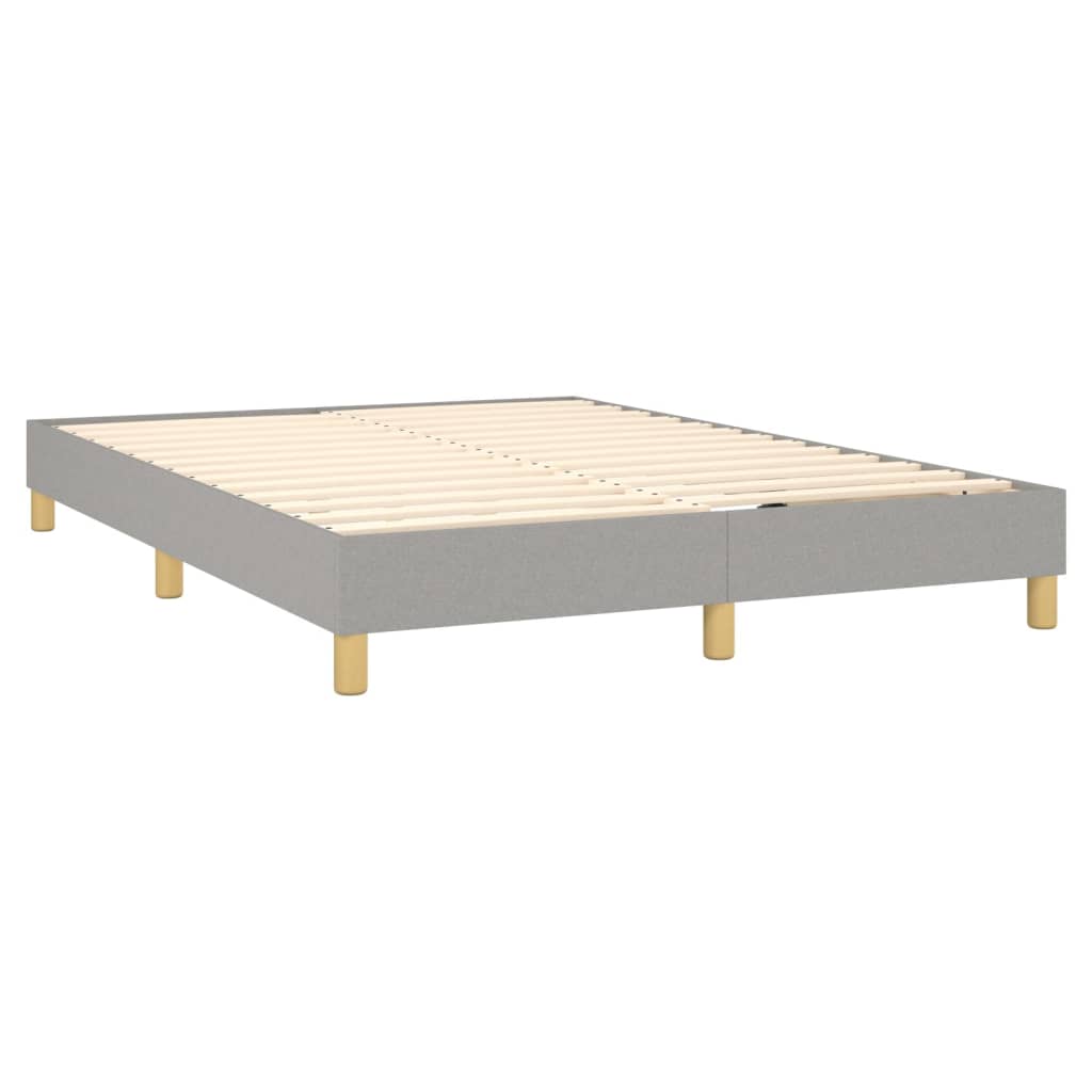 vidaXL Κρεβάτι Boxspring με Στρώμα & LED Αν.Γκρι 140x190εκ. Υφασμάτινο