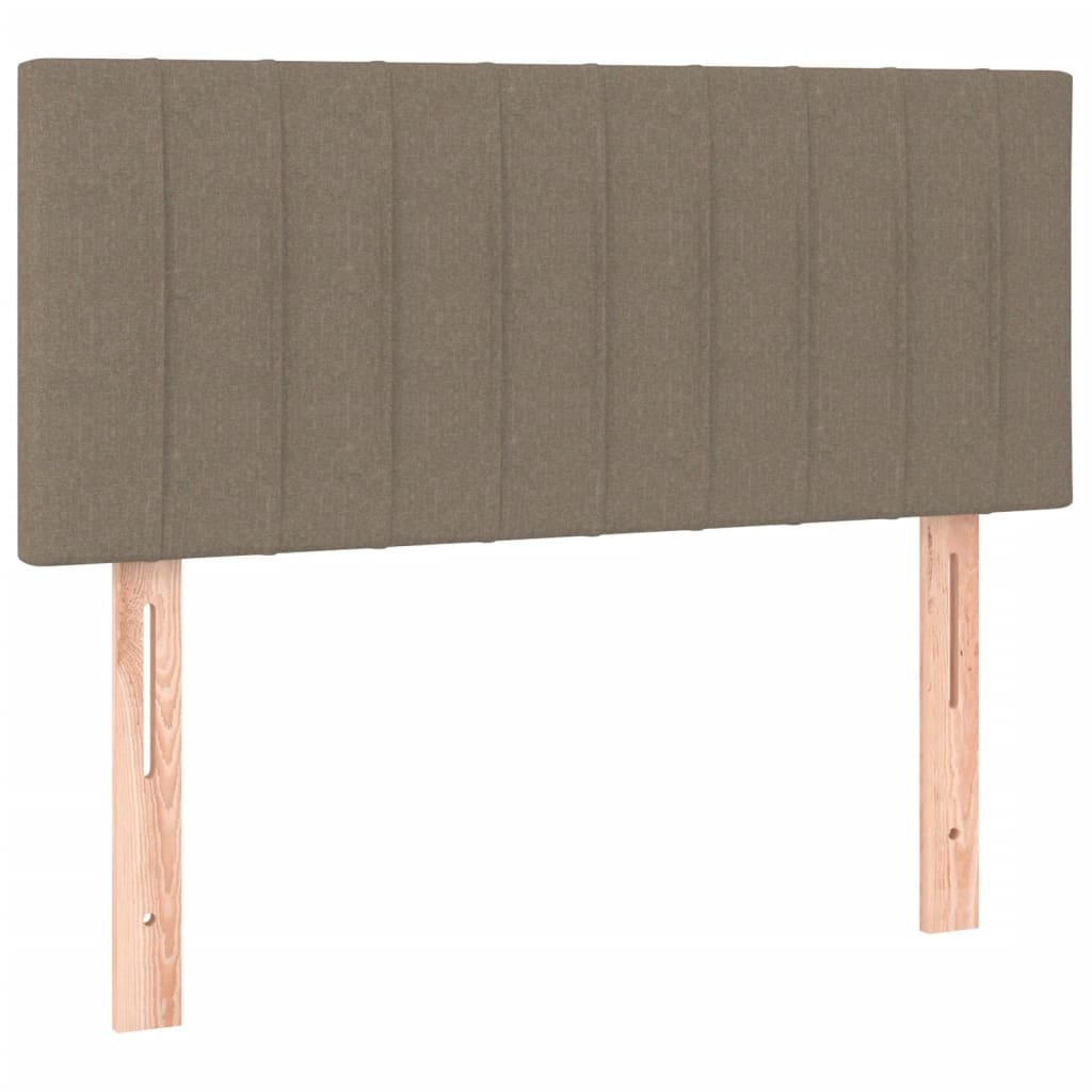 vidaXL Κρεβάτι Boxspring με Στρώμα & LED Taupe 90x190 εκ. Υφασμάτινο