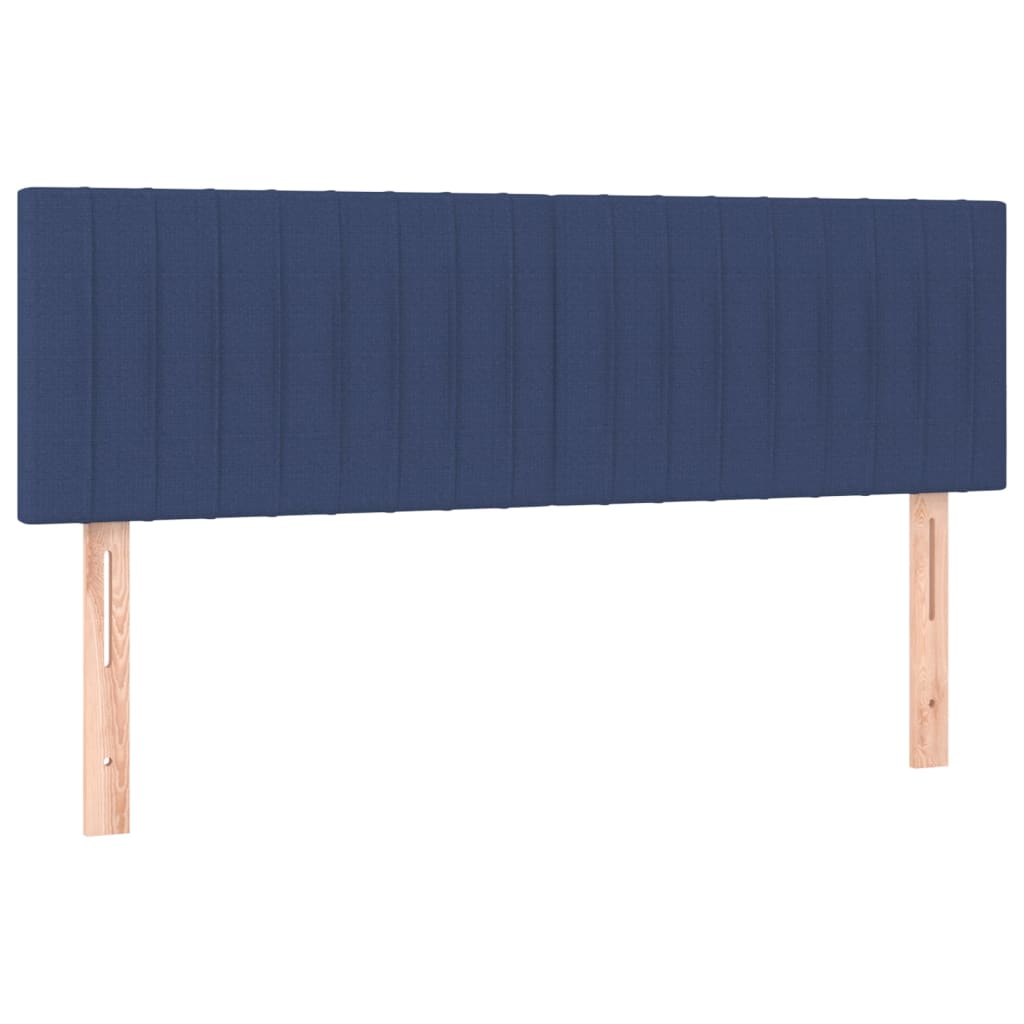vidaXL Κρεβάτι Boxspring με Στρώμα & LED Μπλε 140x200 εκ. Υφασμάτινο