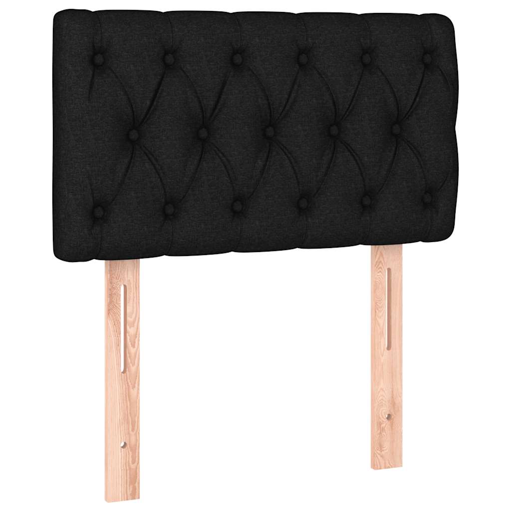 vidaXL Κρεβάτι Boxspring με Στρώμα & LED Μαύρο 80x200 εκ. Υφασμάτινο