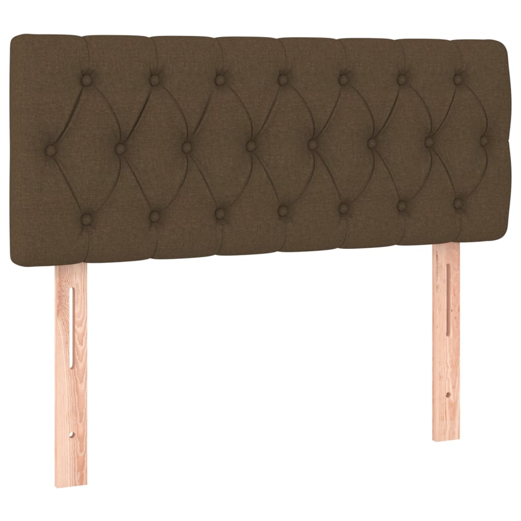 vidaXL Κρεβάτι Boxspring με Στρώμα & LED Σκ.Καφέ 90x190 εκ. Υφασμάτινο