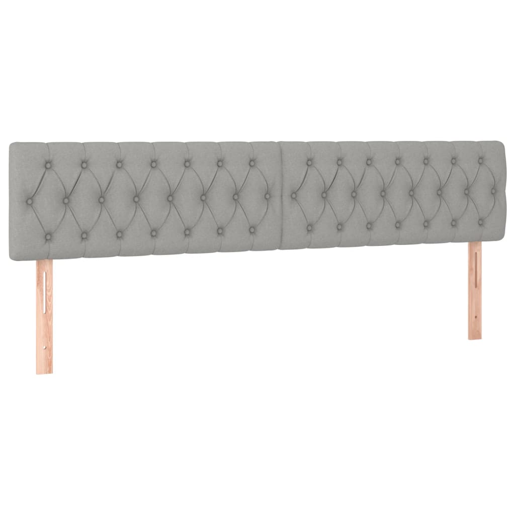 vidaXL Κρεβάτι Boxspring με Στρώμα & LED Αν.Γκρι 200x200εκ. Υφασμάτινο