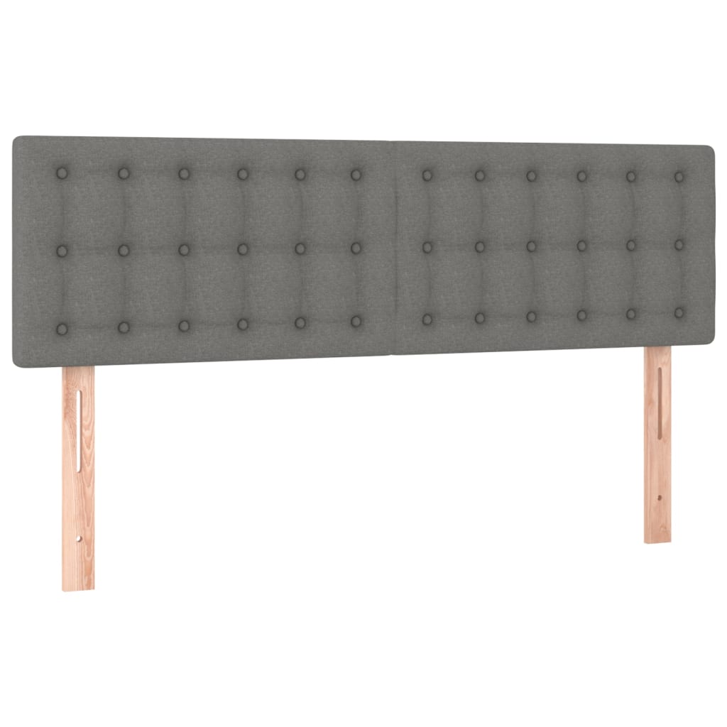 vidaXL Κρεβάτι Boxspring με Στρώμα & LED Σκ.Γκρι 140x200 εκ Υφασμάτινο