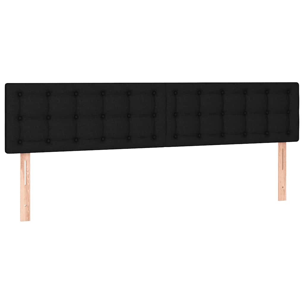 vidaXL Κρεβάτι Boxspring με Στρώμα & LED Μαύρο 160x200 εκ. Υφασμάτινο