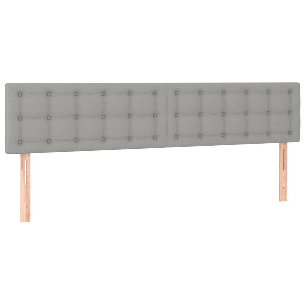 vidaXL Κρεβάτι Boxspring με Στρώμα & LED Αν.Γκρι 200x200εκ. Υφασμάτινο