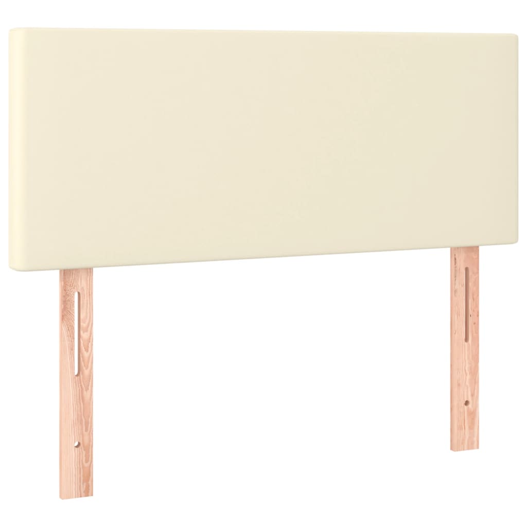 vidaXL Κρεβάτι Boxspring με Στρώμα & LED Κρεμ 120x200 εκ. Συνθ. Δέρμα