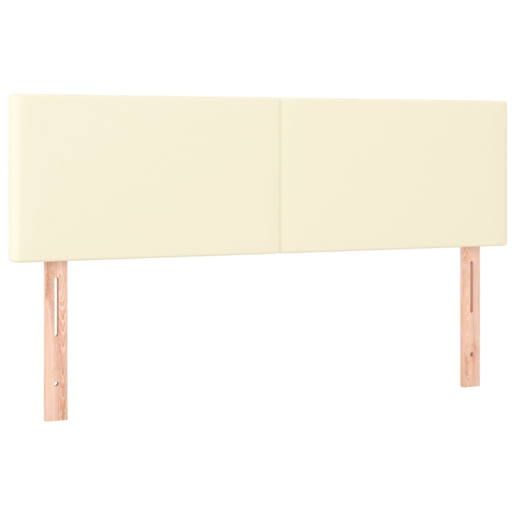 vidaXL Κρεβάτι Boxspring με Στρώμα & LED Κρεμ 140x200 εκ. Συνθ. Δέρμα
