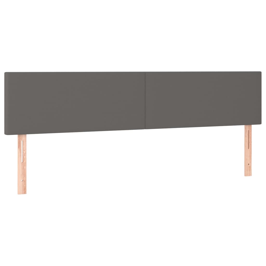 vidaXL Κρεβάτι Boxspring με Στρώμα & LED Γκρι 160x200 εκ. Συνθ. Δέρμα