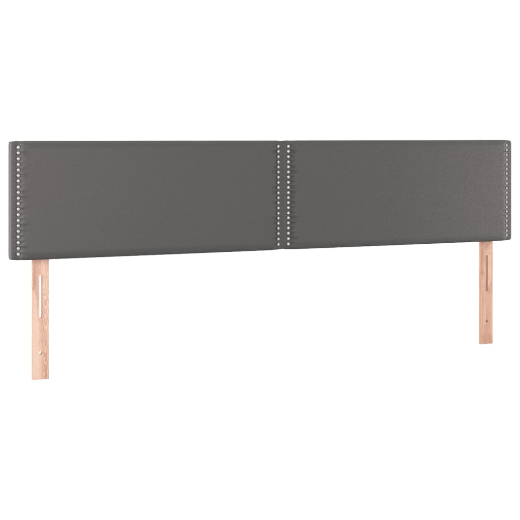 vidaXL Κρεβάτι Boxspring με Στρώμα & LED Γκρι 200x200 εκ. Συνθ. Δέρμα
