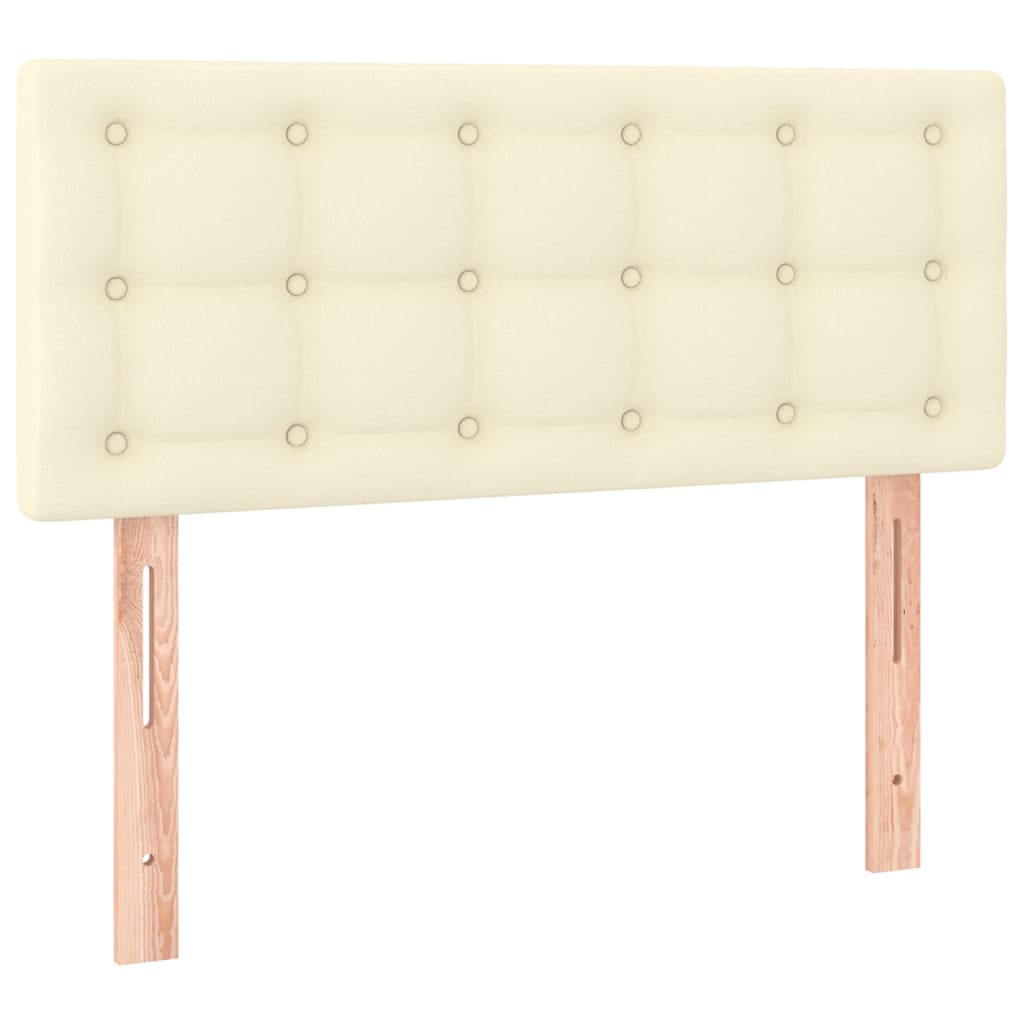 vidaXL Κρεβάτι Boxspring με Στρώμα & LED Κρεμ 120x200 εκ. Συνθ. Δέρμα