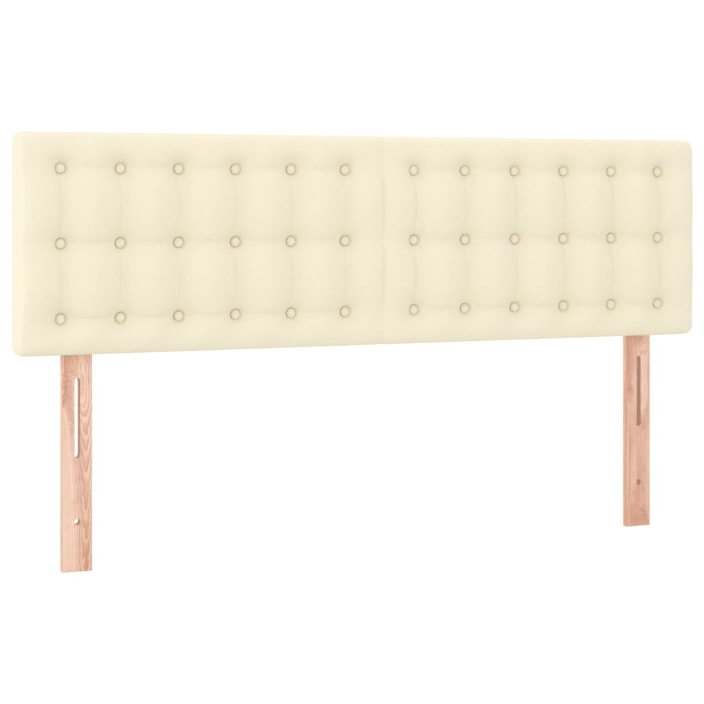 vidaXL Κρεβάτι Boxspring με Στρώμα & LED Κρεμ 140x190 εκ. Συνθ. Δέρμα