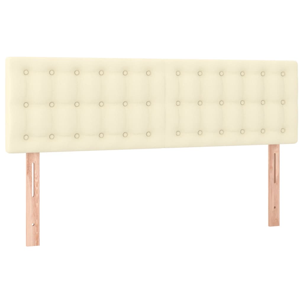 vidaXL Κρεβάτι Boxspring με Στρώμα & LED Κρεμ 140x200 εκ. Συνθ. Δέρμα