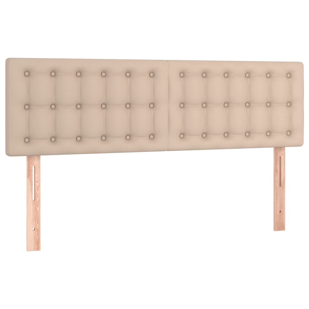 vidaXL Κρεβάτι Boxspring Στρώμα&LED Καπουτσίνο 140x200 εκ. Συνθ. Δέρμα