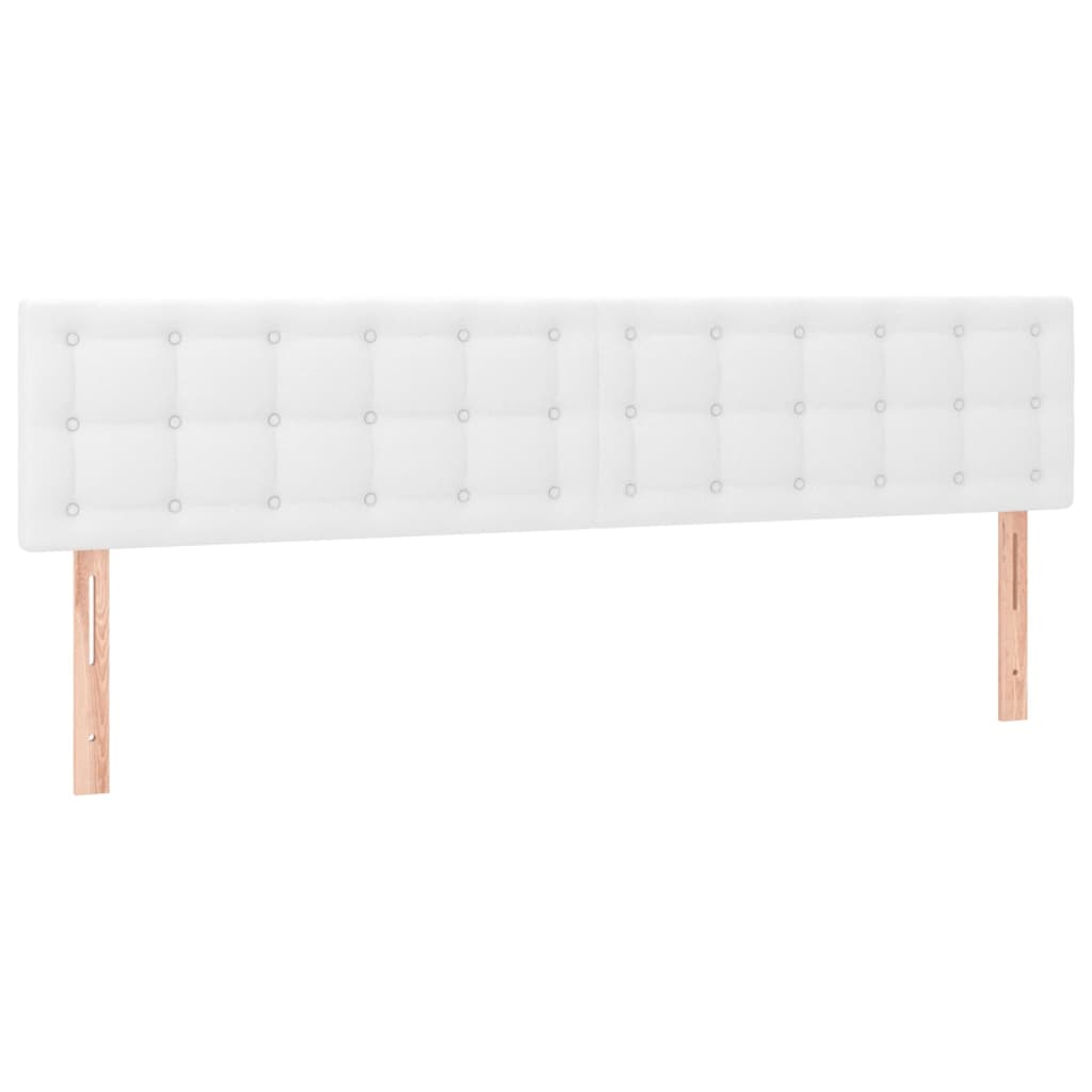 vidaXL Κρεβάτι Boxspring με Στρώμα & LED Λευκό 180x200 εκ. Συνθ. Δέρμα