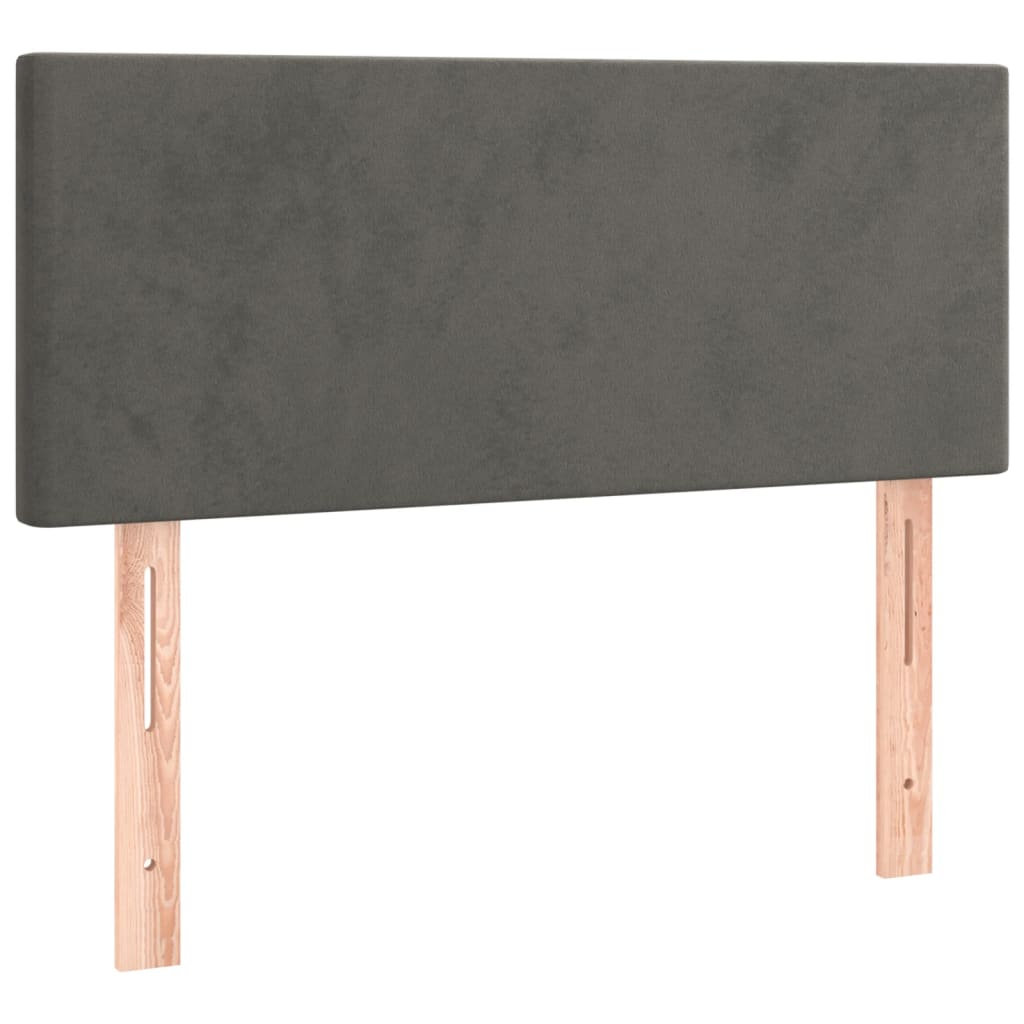 vidaXL Κρεβάτι Boxspring με Στρώμα & LED Σκ. Γκρι 80x200 εκ. Βελούδινο
