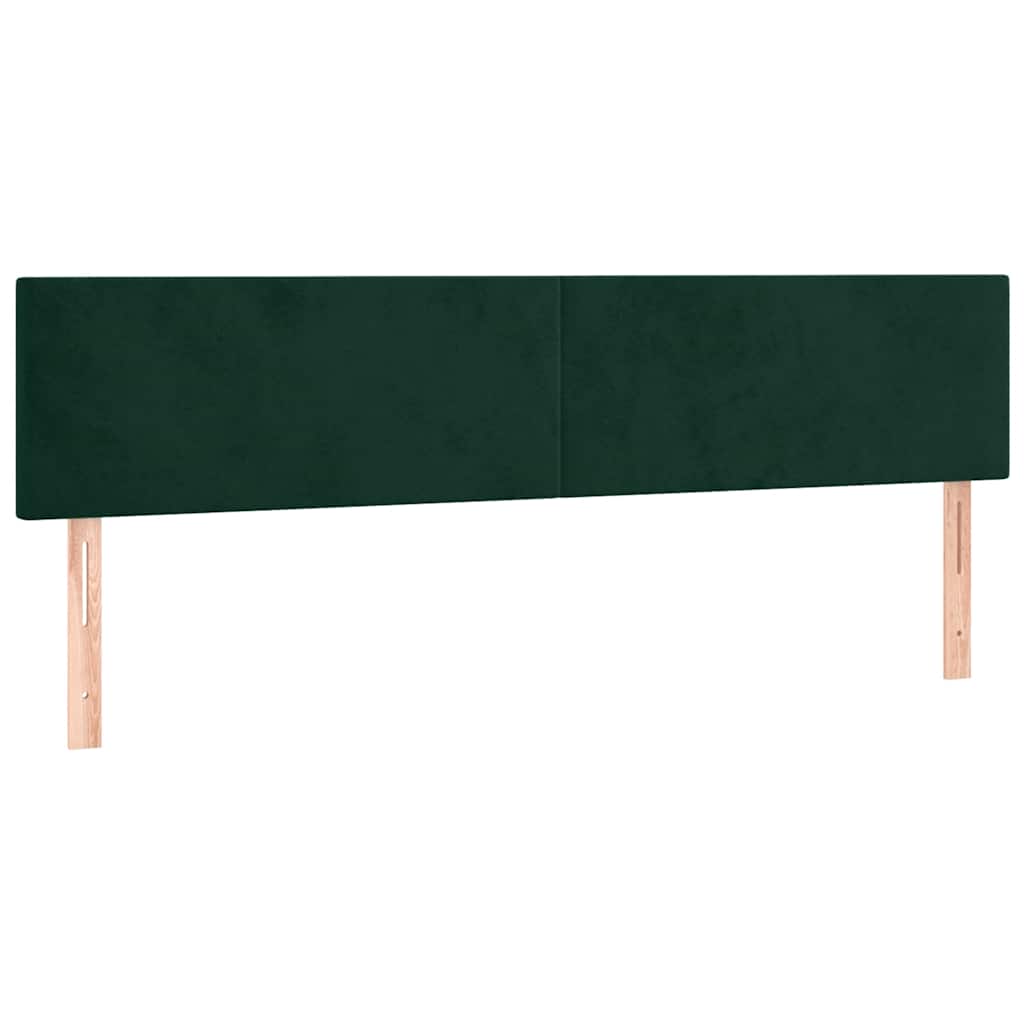 vidaXL Κρεβάτι Boxspring με Στρώμα & LED Σκ. Πράσινο 160x200εκ Βελούδο