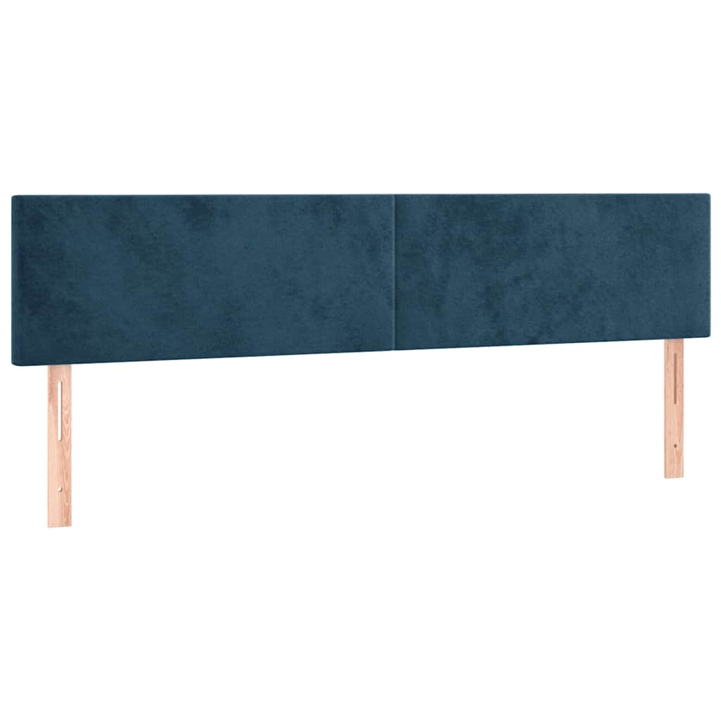 vidaXL Κρεβάτι Boxspring με Στρώμα & LED Σκ. Μπλε 160x200εκ. Βελούδινο
