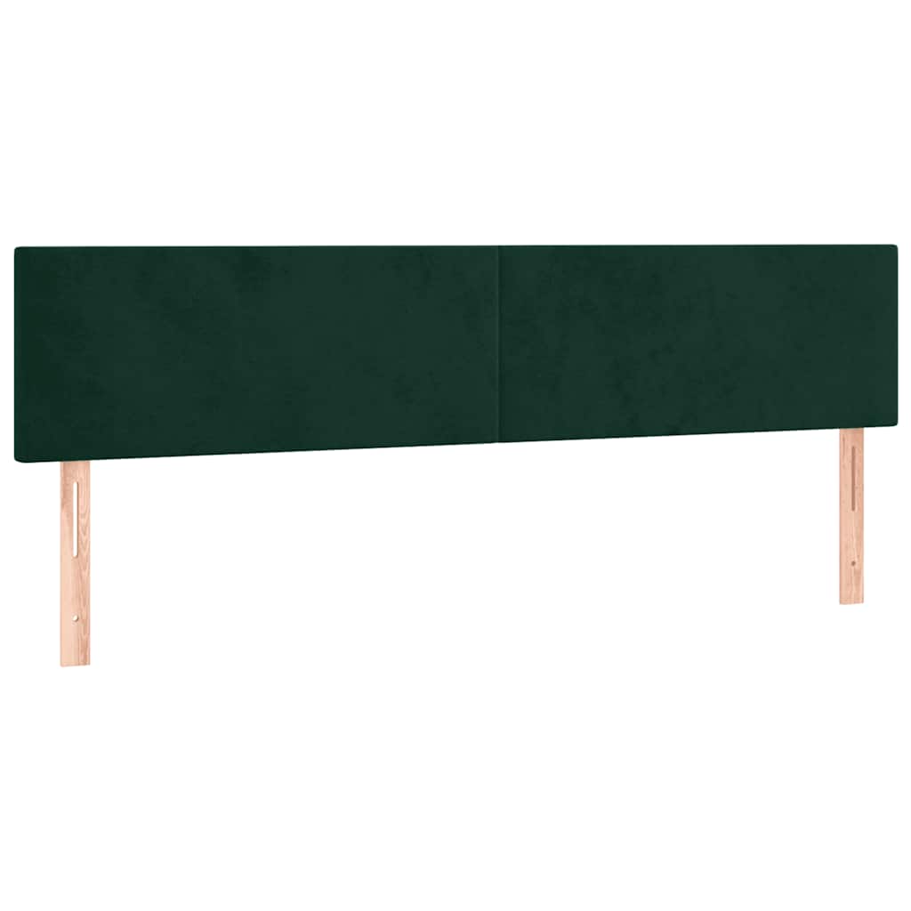vidaXL Κρεβάτι Boxspring με Στρώμα & LED Σκ. Πράσινο 180x200εκ Βελούδο