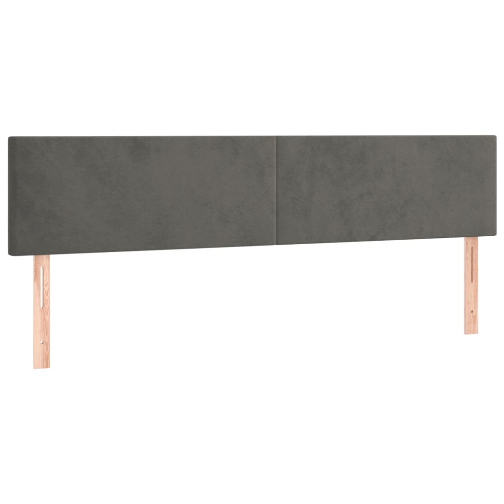 vidaXL Κρεβάτι Boxspring με Στρώμα & LED Σκ. Γκρι 200x200εκ. Βελούδινο