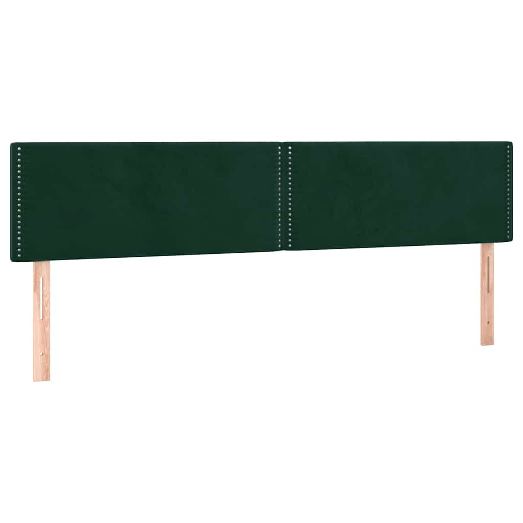 vidaXL Κρεβάτι Boxspring με Στρώμα & LED Σκ. Πράσινο 180x200εκ Βελούδο