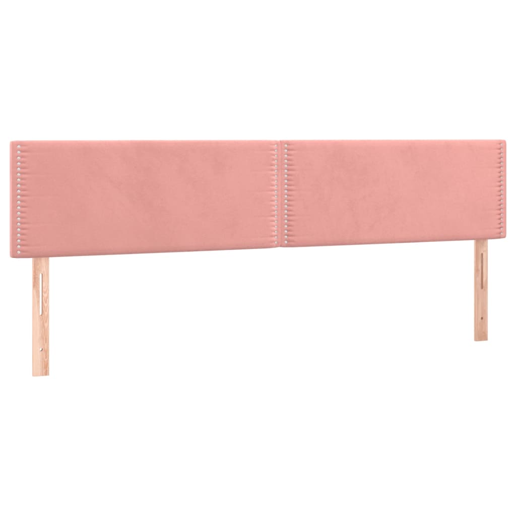 vidaXL Κρεβάτι Boxspring με Στρώμα & LED Ροζ 200x200 εκ. Βελούδινο