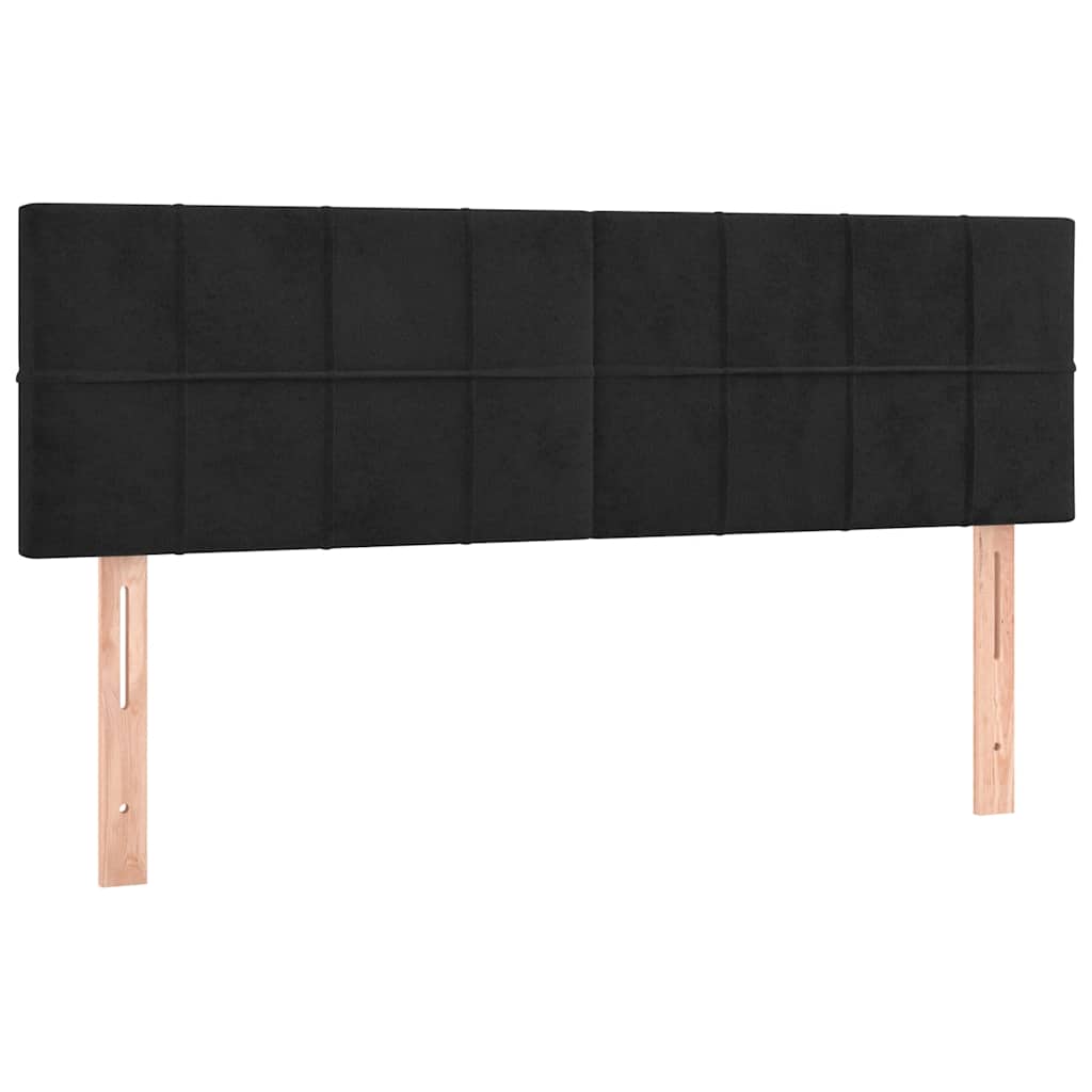vidaXL Κρεβάτι Boxspring με Στρώμα & LED Μαύρο 140x190 εκ. Βελούδινο