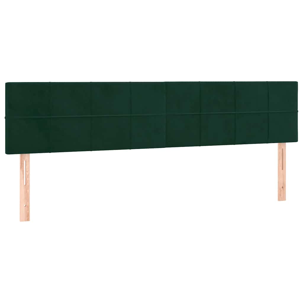 vidaXL Κρεβάτι Boxspring με Στρώμα & LED Σκ. Πράσινο 180x200εκ Βελούδο