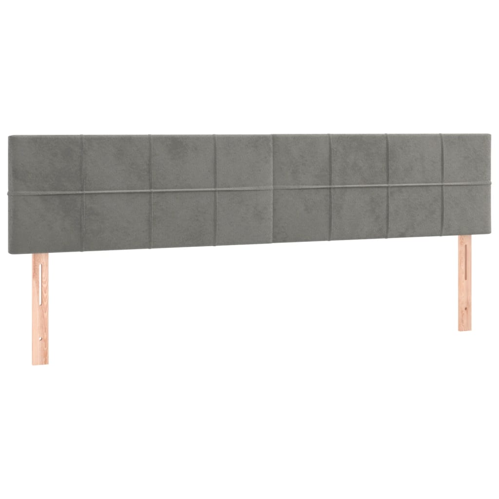 vidaXL Κρεβάτι Boxspring με Στρώμα & LED Αν.Γκρι 200x200 εκ. Βελούδινο