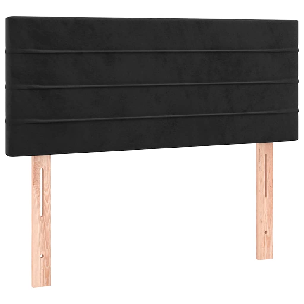 vidaXL Κρεβάτι Boxspring με Στρώμα & LED Μαύρο 120x200 εκ. Βελούδινο