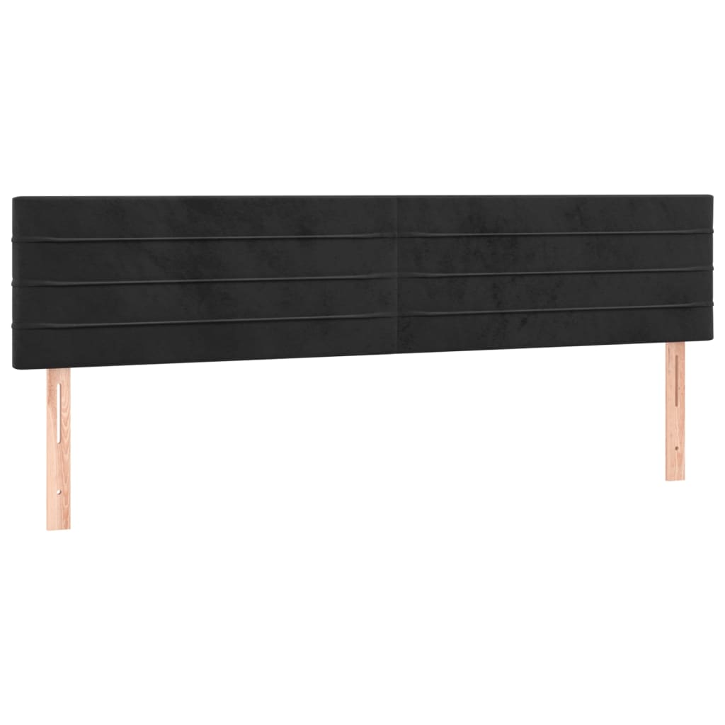 vidaXL Κρεβάτι Boxspring με Στρώμα & LED Μαύρο 160x200 εκ. Βελούδινο