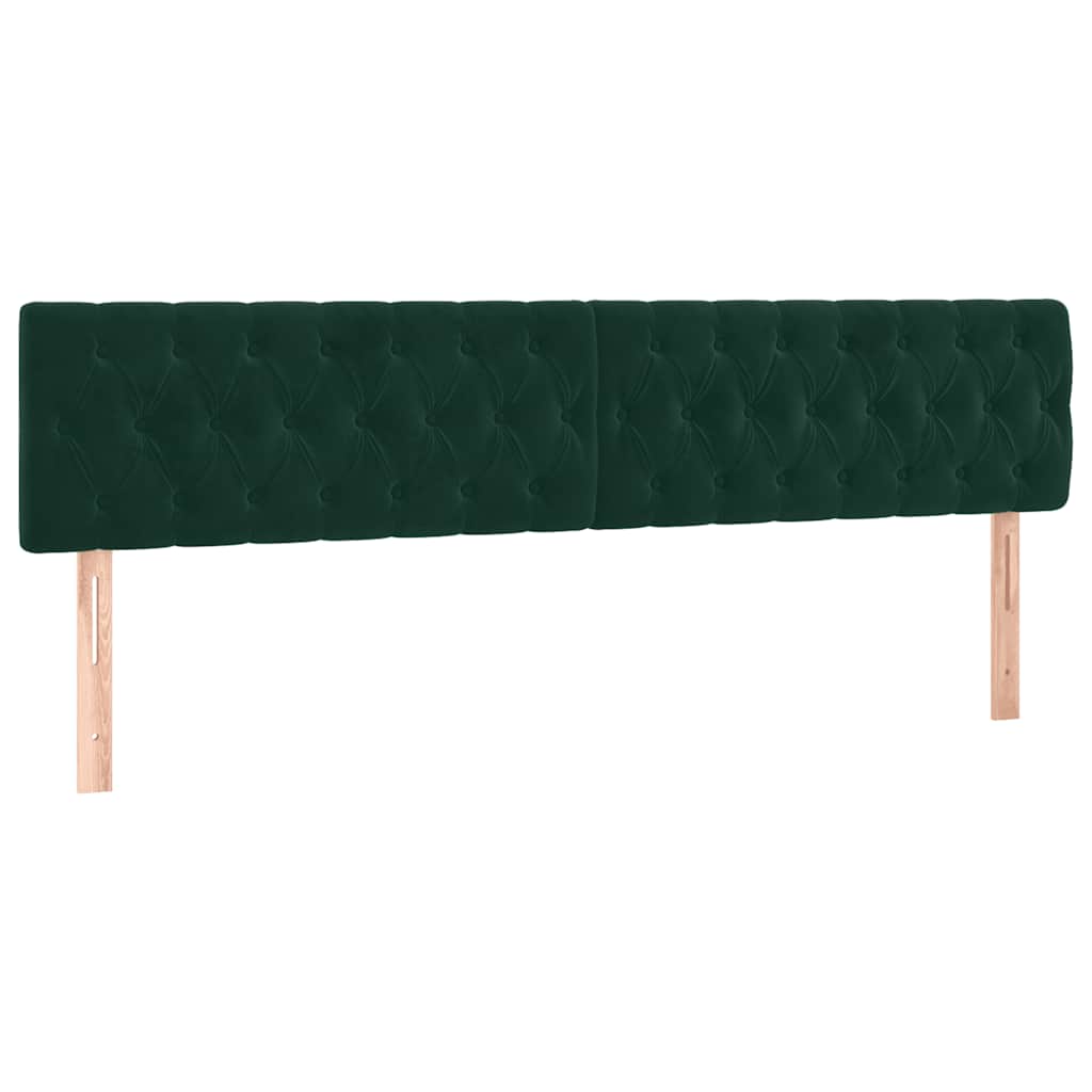 vidaXL Κρεβάτι Boxspring με Στρώμα & LED Σκ. Πράσινο 200x200εκ Βελούδο