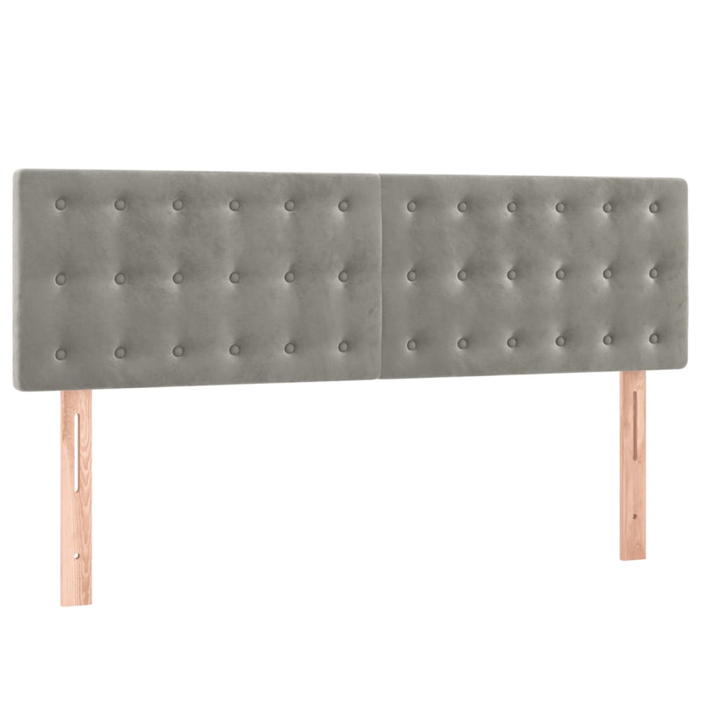 vidaXL Κρεβάτι Boxspring με Στρώμα&LED Αν. Γκρι 140x190 εκ. Βελούδινο