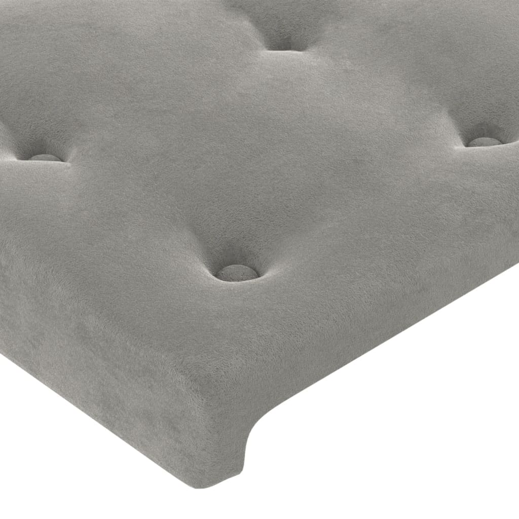 vidaXL Κρεβάτι Boxspring με Στρώμα & LED Αν.Γκρι 140x200 εκ. Βελούδινο