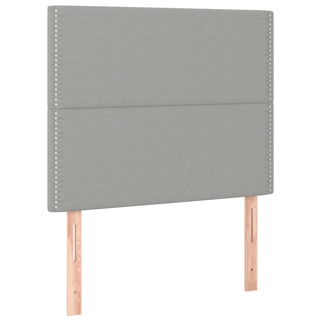 vidaXL Κρεβάτι Boxspring με Στρώμα & LED Αν.Γκρι 90x190 εκ. Υφασμάτινο
