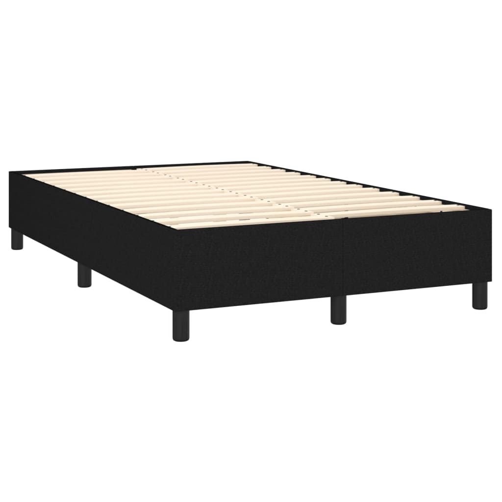 vidaXL Κρεβάτι Boxspring με Στρώμα & LED Μαύρο 120x200 εκ. Υφασμάτινο