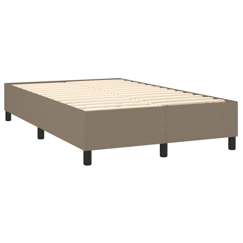 vidaXL Κρεβάτι Boxspring με Στρώμα & LED Taupe 120x200 εκ. Υφασμάτινο