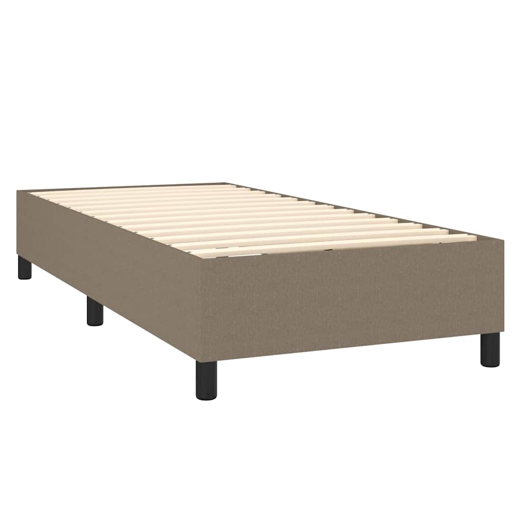 vidaXL Κρεβάτι Boxspring με Στρώμα & LED Taupe 90x190 εκ. Υφασμάτινο