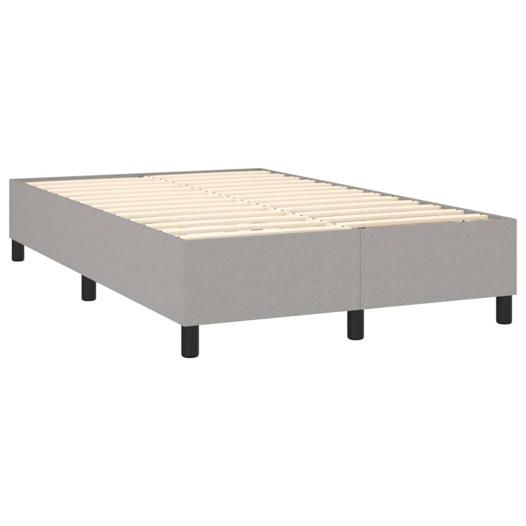vidaXL Κρεβάτι Boxspring με Στρώμα & LED Αν.Γκρι 120x200 εκ Υφασμάτινο