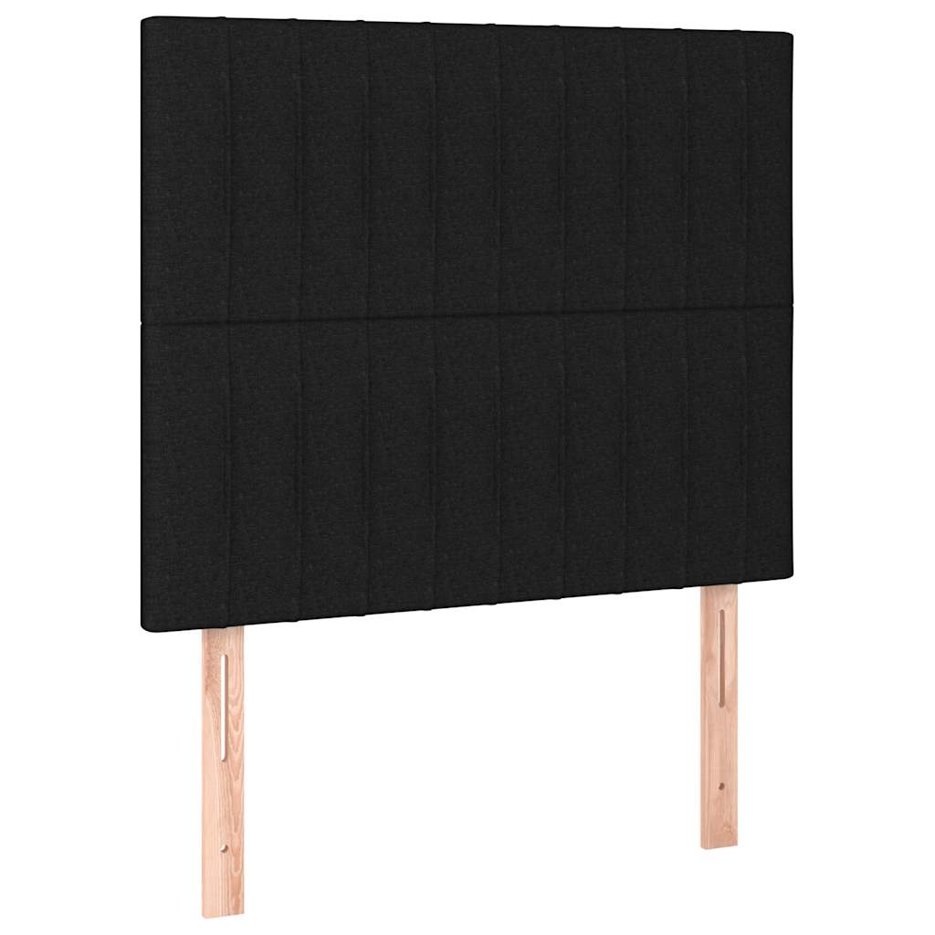 vidaXL Κρεβάτι Boxspring με Στρώμα & LED Μαύρο 90x190 εκ. Υφασμάτινο