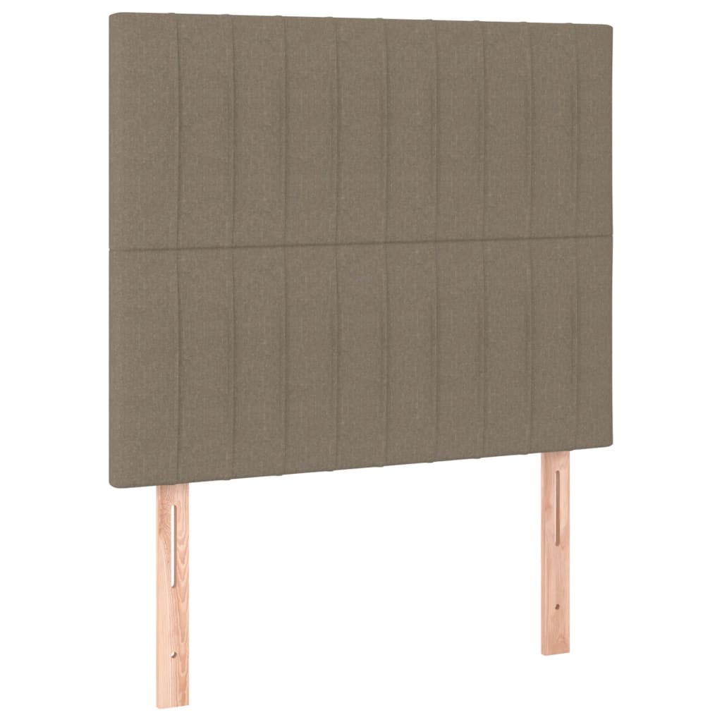 vidaXL Κρεβάτι Boxspring με Στρώμα & LED Taupe 90x190 εκ. Υφασμάτινο