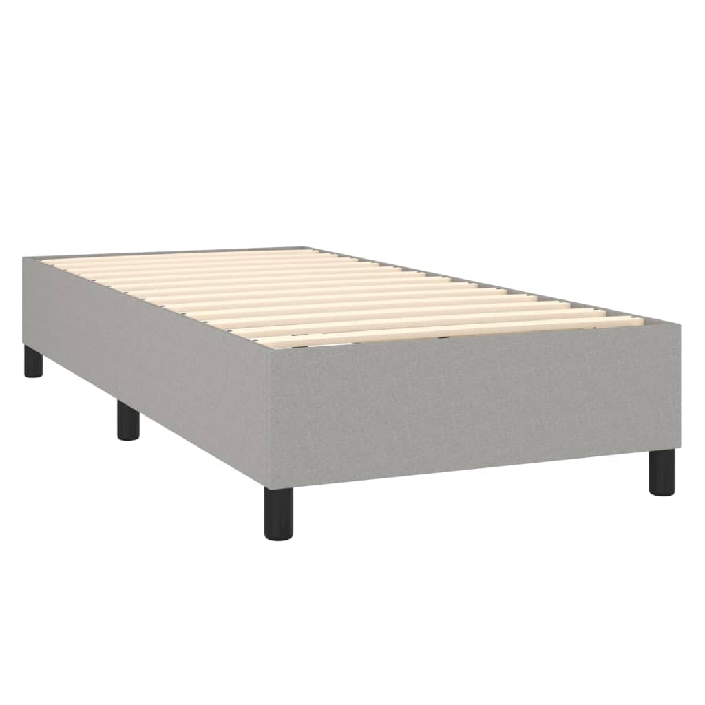 vidaXL Κρεβάτι Boxspring με Στρώμα & LED Αν.Γκρι 100x200εκ. Υφασμάτινο