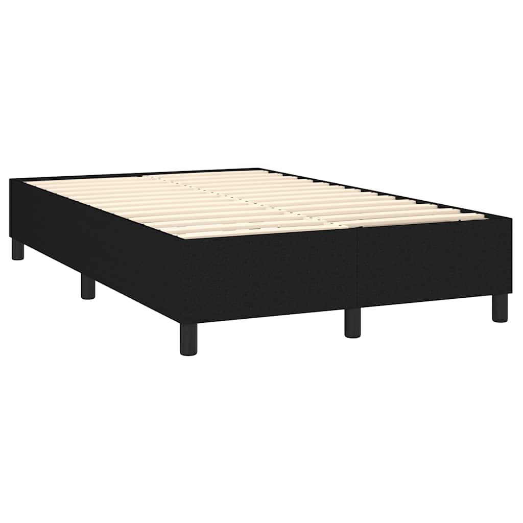 vidaXL Κρεβάτι Boxspring με Στρώμα & LED Μαύρο 120x200 εκ. Υφασμάτινο